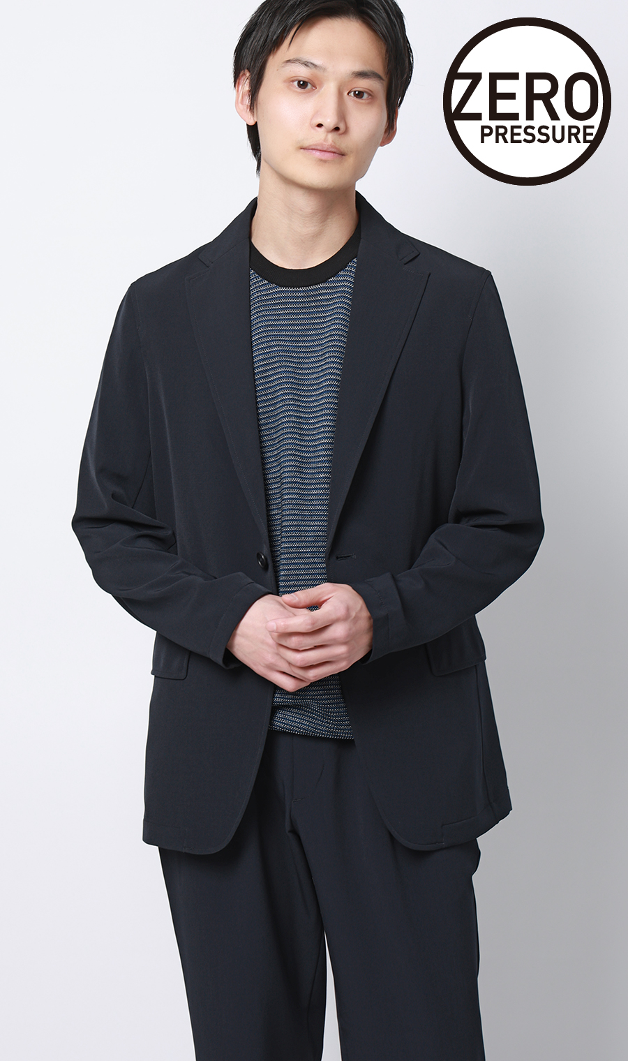 ゼロプレッシャースーツ【ジャケット】【セットアップ着用可】 ネイビー Wide M