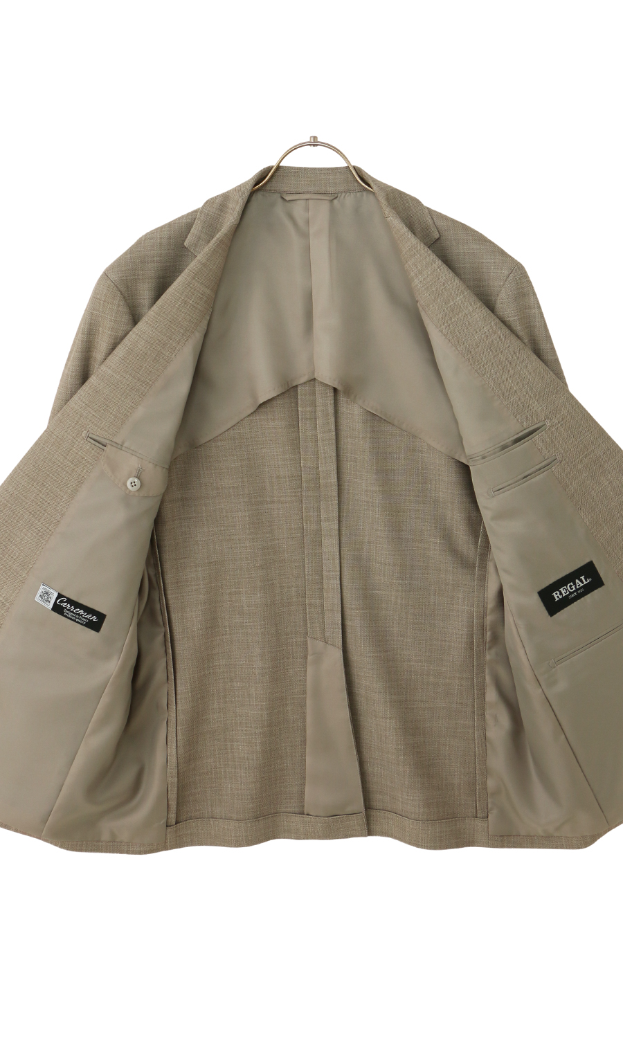 スタンダードジャケット【CARREMAN】 ベージュ 体型:A体(標準型),号数(身長):3号(160cm)