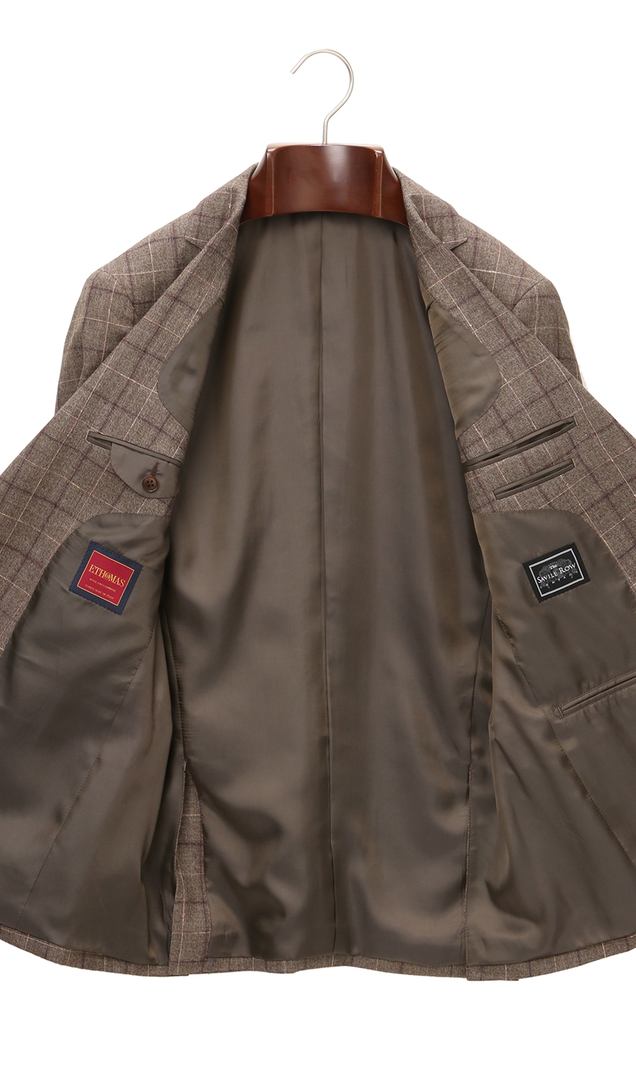 プレミアムスタンダードジャケット《E・THOMAS》《ウール・カシミヤ混》 ブラウン 体型:BE体(ゆったり型),号数（身長）:6号(175cm)