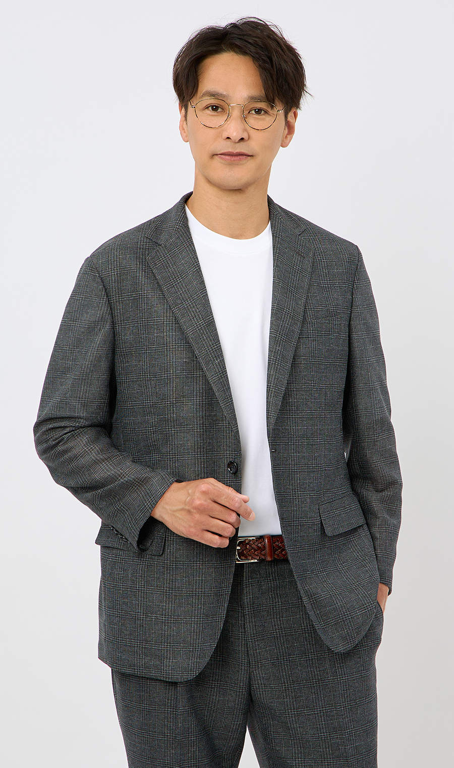 スタンダードジャケット【LENO CLOTH】【セットアップ着用可】 グレー 体型:BE体(ゆったり型),号数（身長）:6号(175cm)