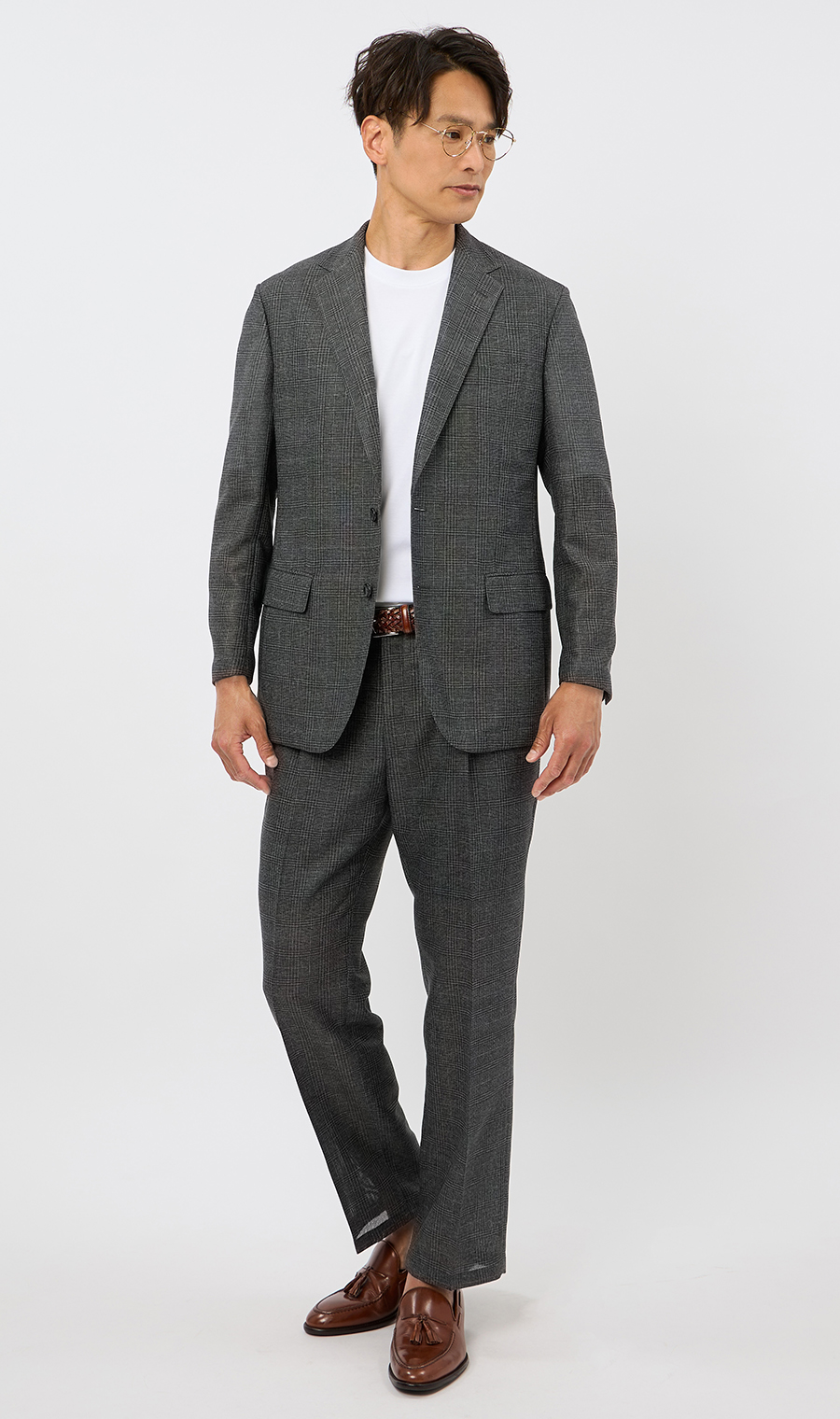 スタンダードジャケット【LENO CLOTH】【セットアップ着用可】 グレー 体型:BE体(ゆったり型),号数（身長）:6号(175cm)