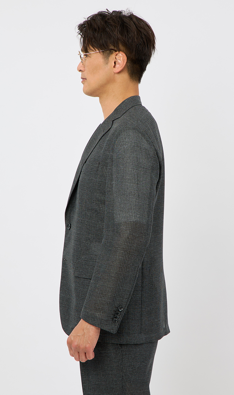 スタンダードジャケット【LENO CLOTH】【セットアップ着用可】 グレー 体型:BE体(ゆったり型),号数（身長）:6号(175cm)