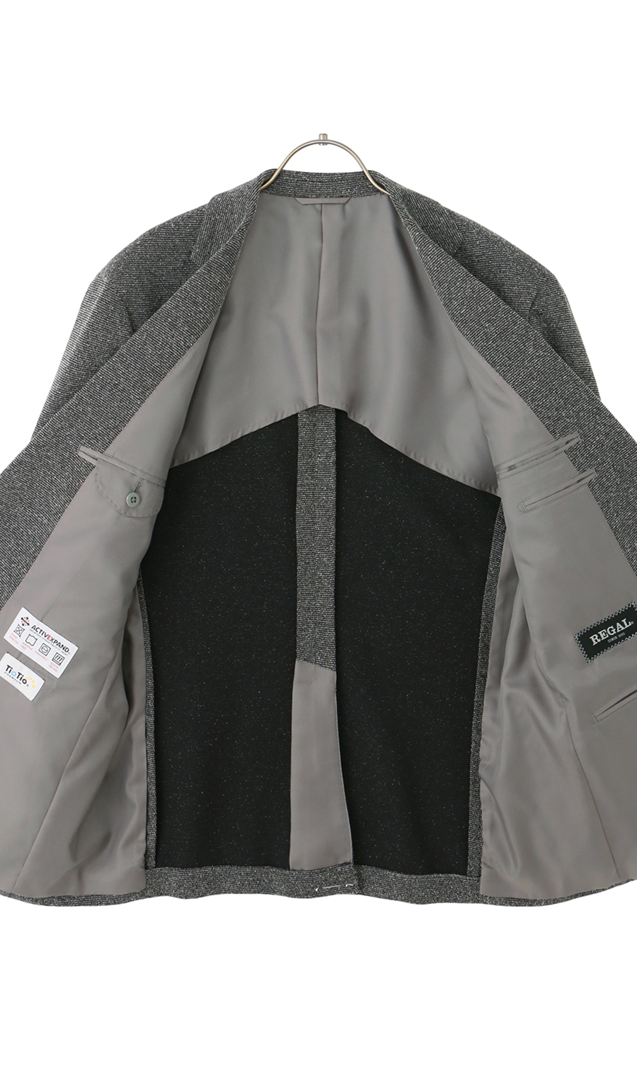 スタンダードジャケット【TioTio PREMIUM】【ACTIVEXPAND】 グレー 体型:AB体(がっちり型),号数（身長）:3号(160cm)