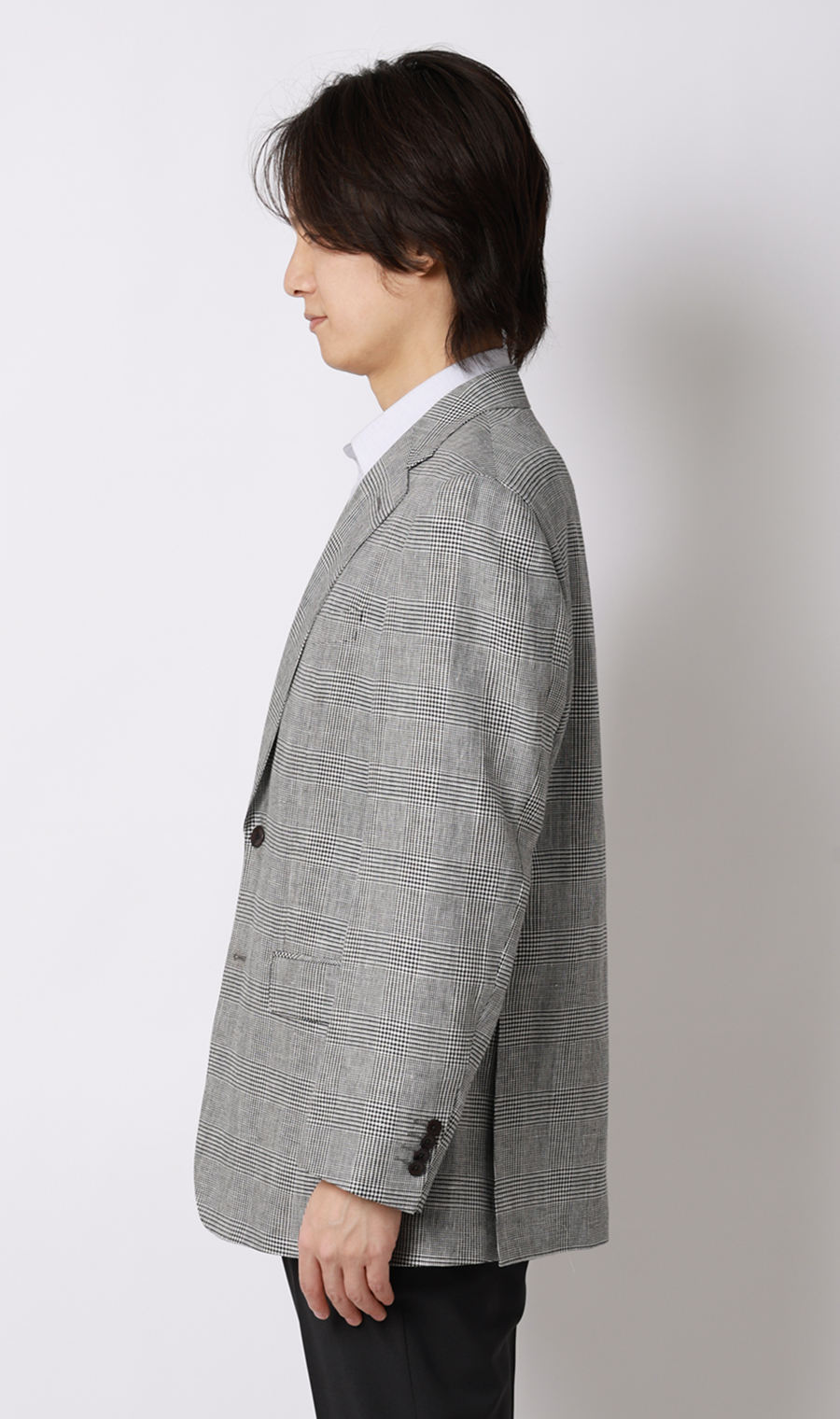 プレミアムスタンダードジャケット【麻混】 ライトグレー 体型:A体(標準型),号数（身長）:4号(165cm)