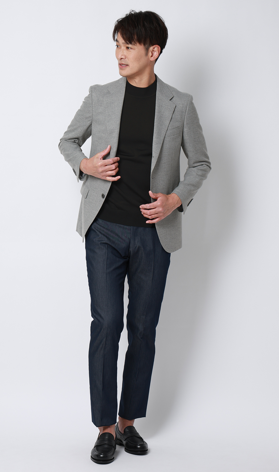 スタイリッシュジャケット【3ボタン段返り】【WEAR SHiFT】 グレー S