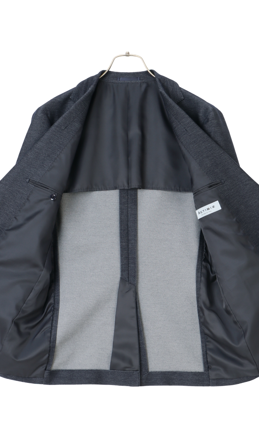 スタイリッシュジャケット《デニム調》《ストレッチ》 ネイビー S