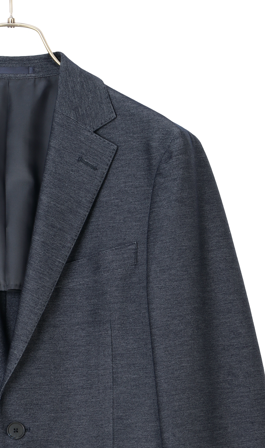 スタイリッシュジャケット《デニム調》《ストレッチ》 ネイビー S