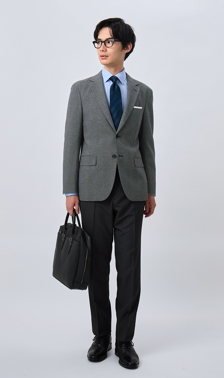 スタイリッシュジャケット【TECH WOOL】 グレー Wide LL
