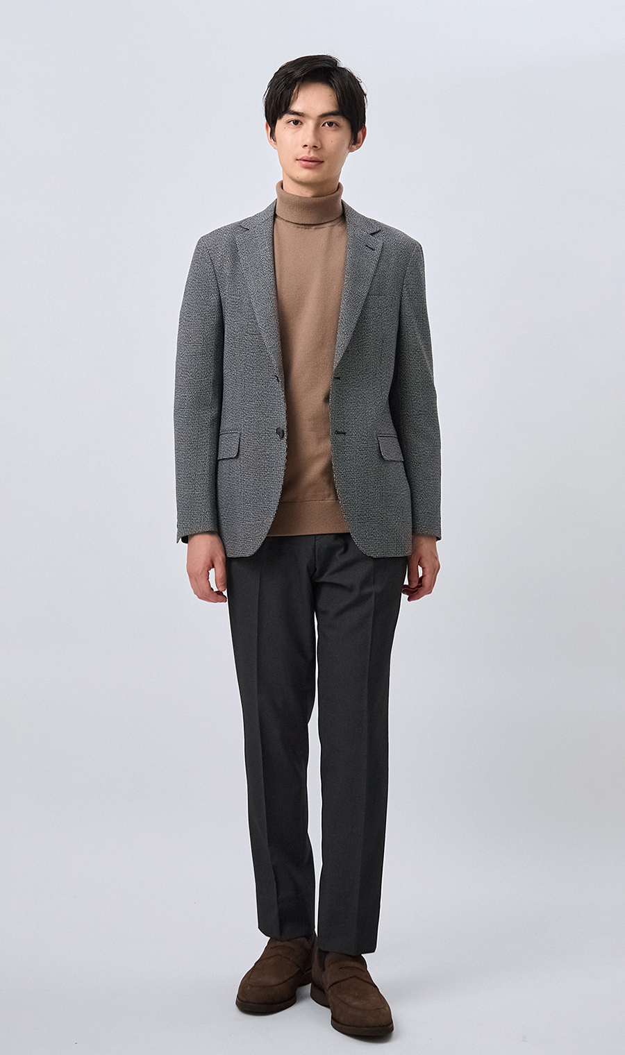 スタイリッシュジャケット【TECH WOOL】 グレー Wide LL