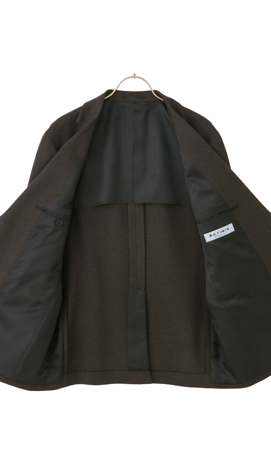 スタイリッシュジャケット【TECH WOOL】 ブラウン Wide LL