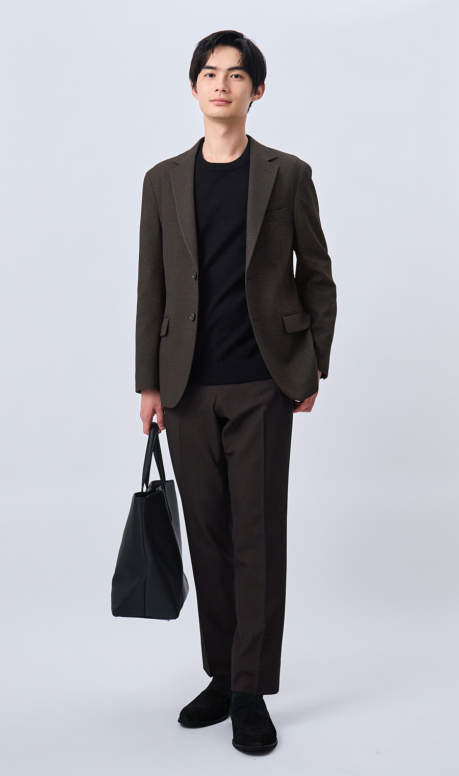 スタイリッシュジャケット【TECH WOOL】 ブラウン Wide LL