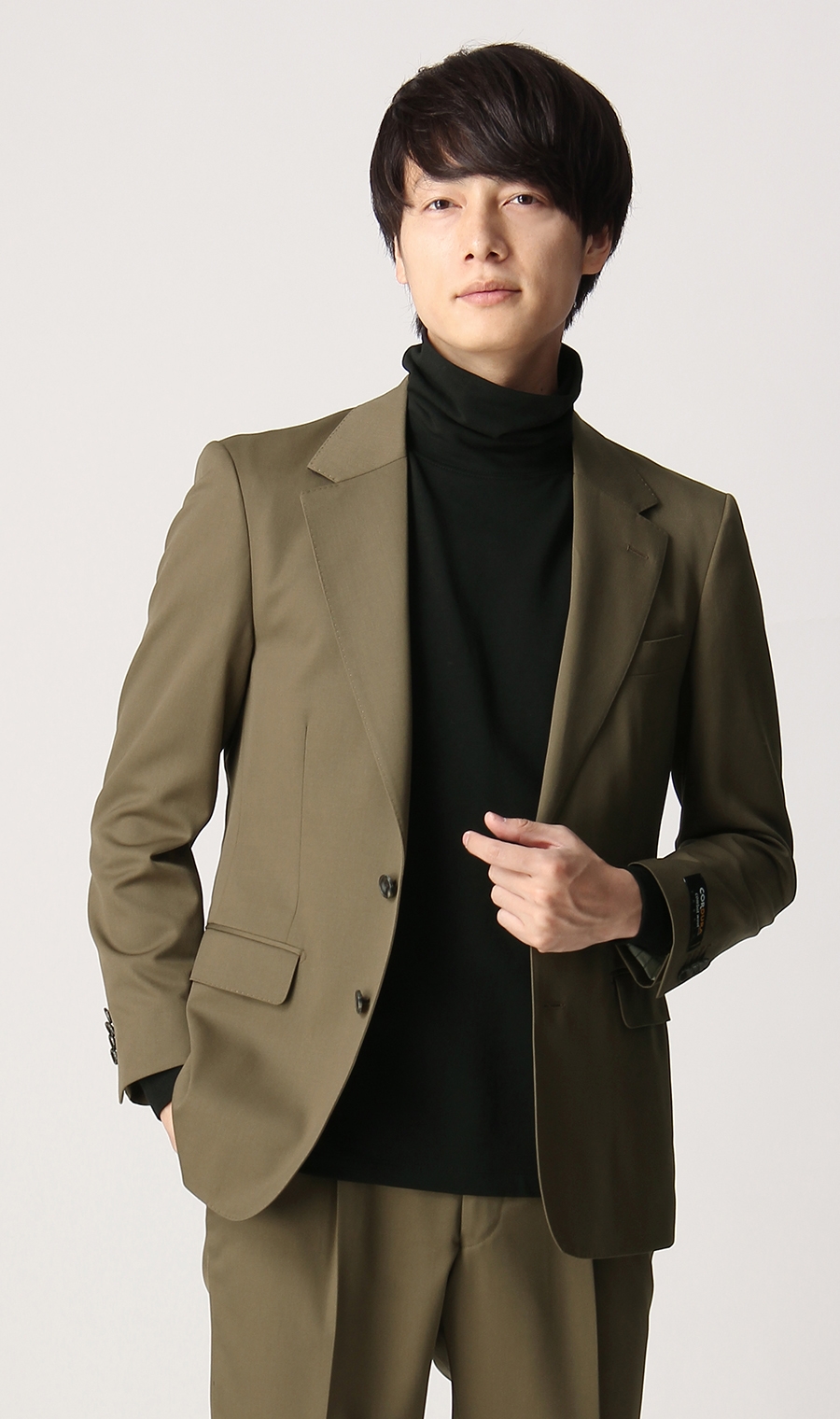 シングル2ボタンノッチドラペルジャケット《セットアップ着用可》 グリーン S