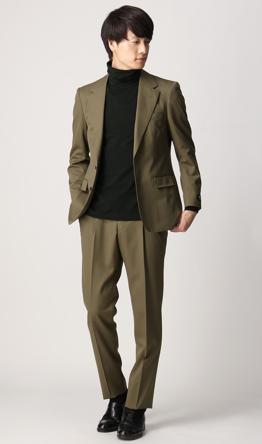シングル2ボタンノッチドラペルジャケット《セットアップ着用可》 グリーン S