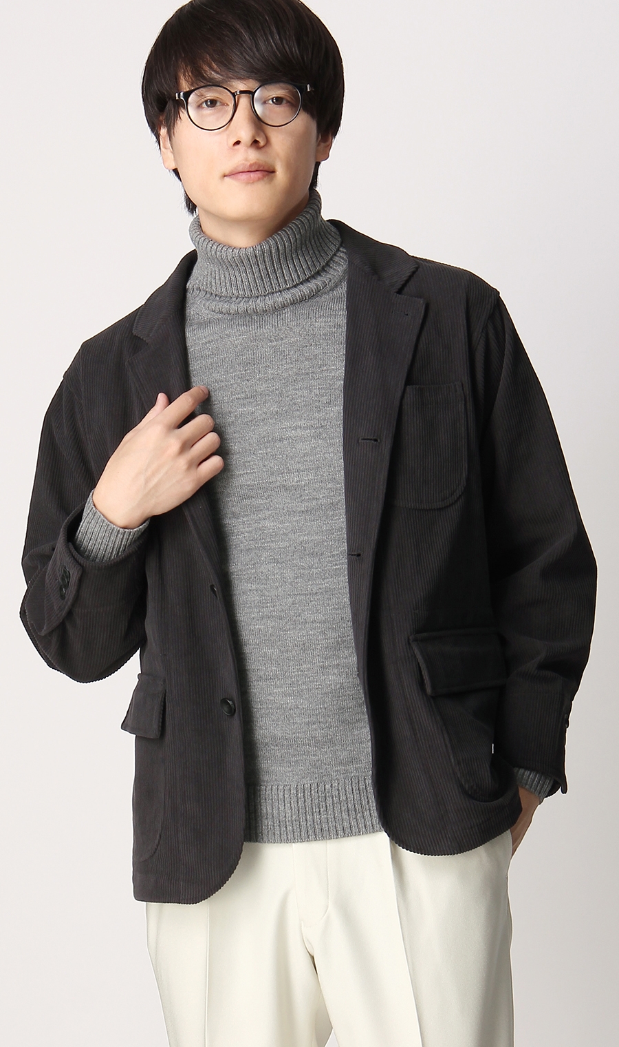 シングル3ボタンノッチドラペルシャツジャケット《MORLES》 グレー S