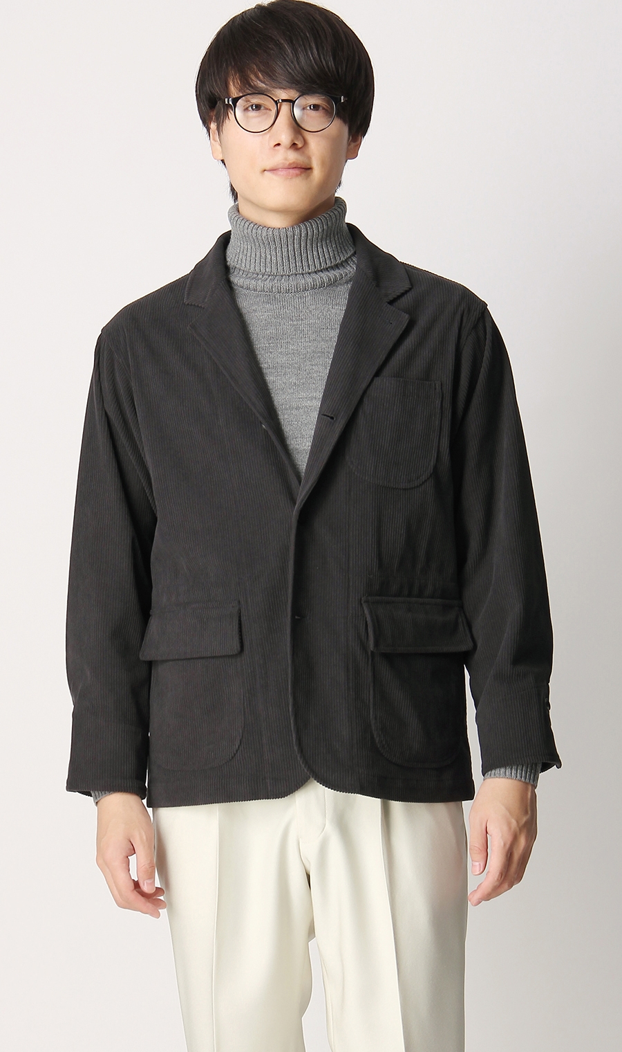 シングル3ボタンノッチドラペルシャツジャケット《MORLES》 グレー S