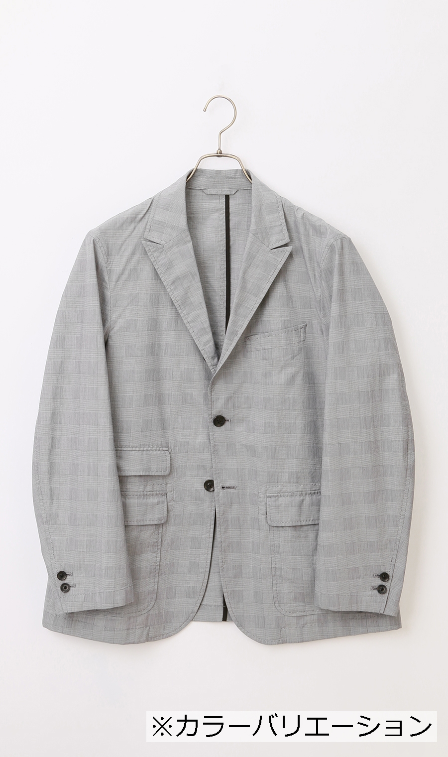 シングル3ボタンピークドラペルシャツジャケット《MORLES》《THOMAS MASON》 ブルー S