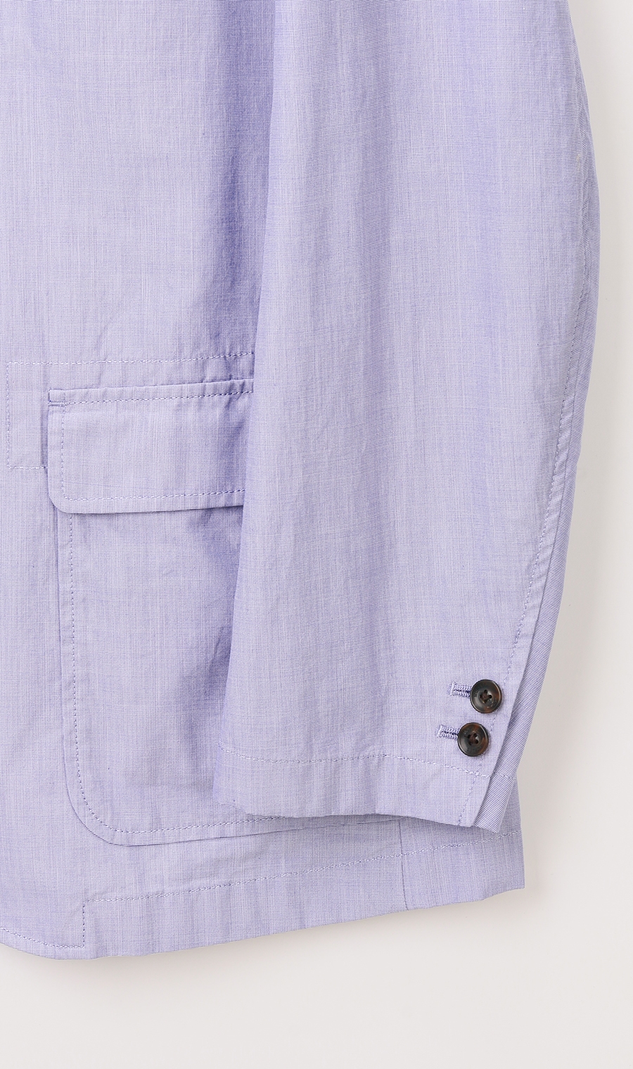 シングル3ボタンピークドラペルシャツジャケット《MORLES》《THOMAS MASON》 ブルー S