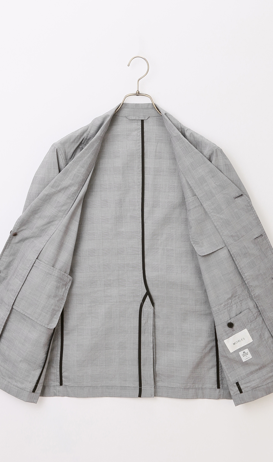 シングル3ボタンピークドラペルシャツジャケット《MORLES》《THOMAS MASON》 グレー S