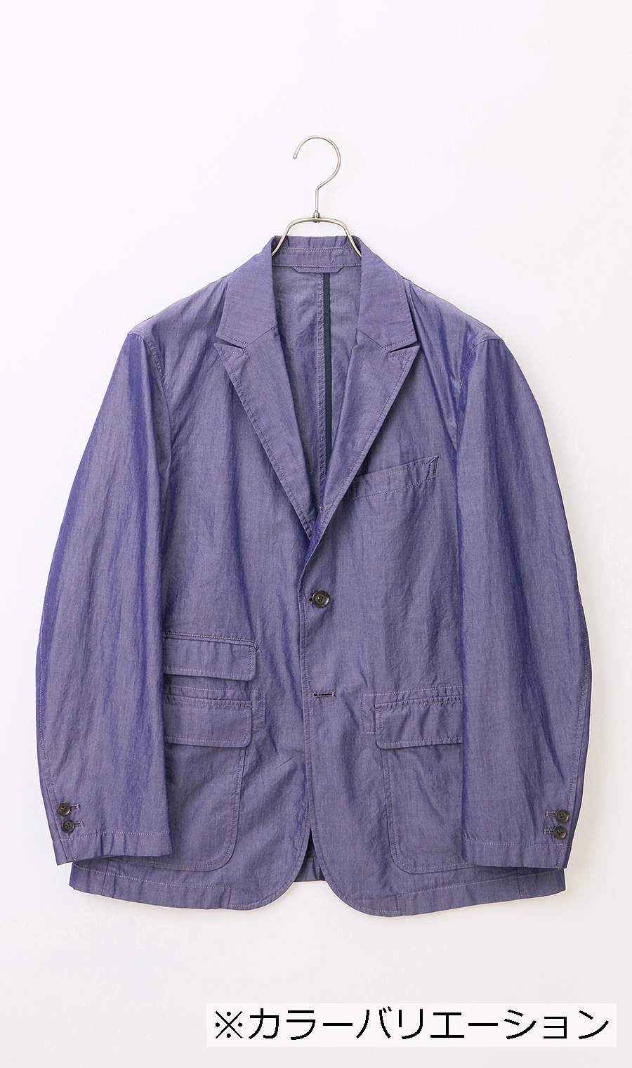 シングル3ボタンピークドラペルシャツジャケット《MORLES》《THOMAS MASON》 グレー S