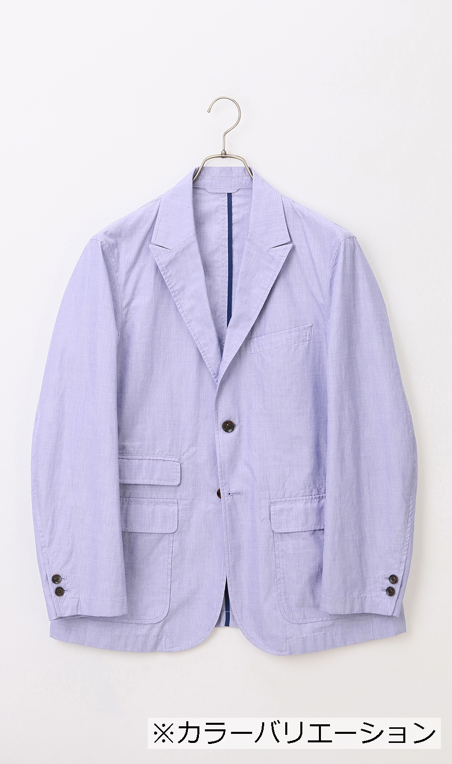 シングル3ボタンピークドラペルシャツジャケット《MORLES》《THOMAS MASON》 グレー S