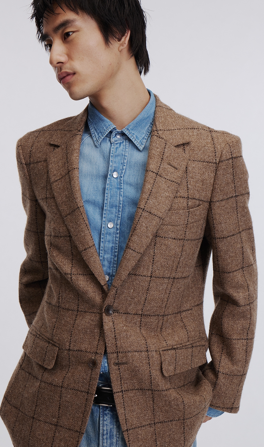 ノッチドラペル2ボタンジャケット《MARING&EVANS》 ベージュ M