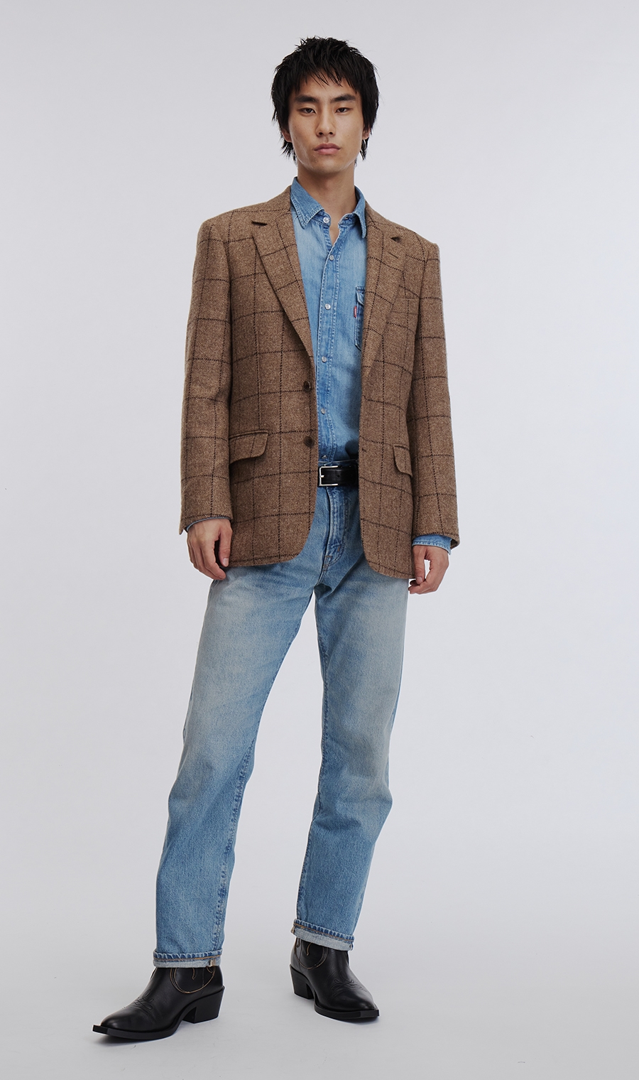 ノッチドラペル2ボタンジャケット《MARING&EVANS》 ベージュ M