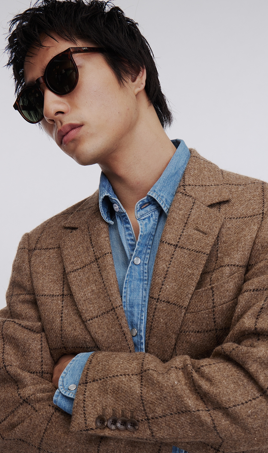 ノッチドラペル2ボタンジャケット《MARING&EVANS》 ベージュ M