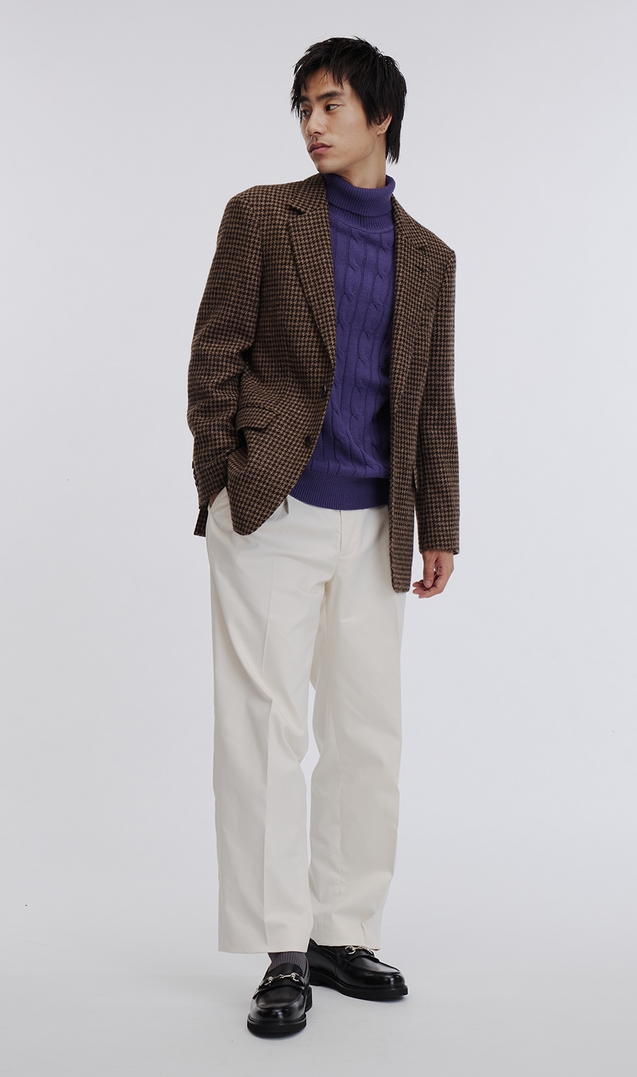 ノッチドラペル2ボタンジャケット《MARING&EVANS》 ブラウン L