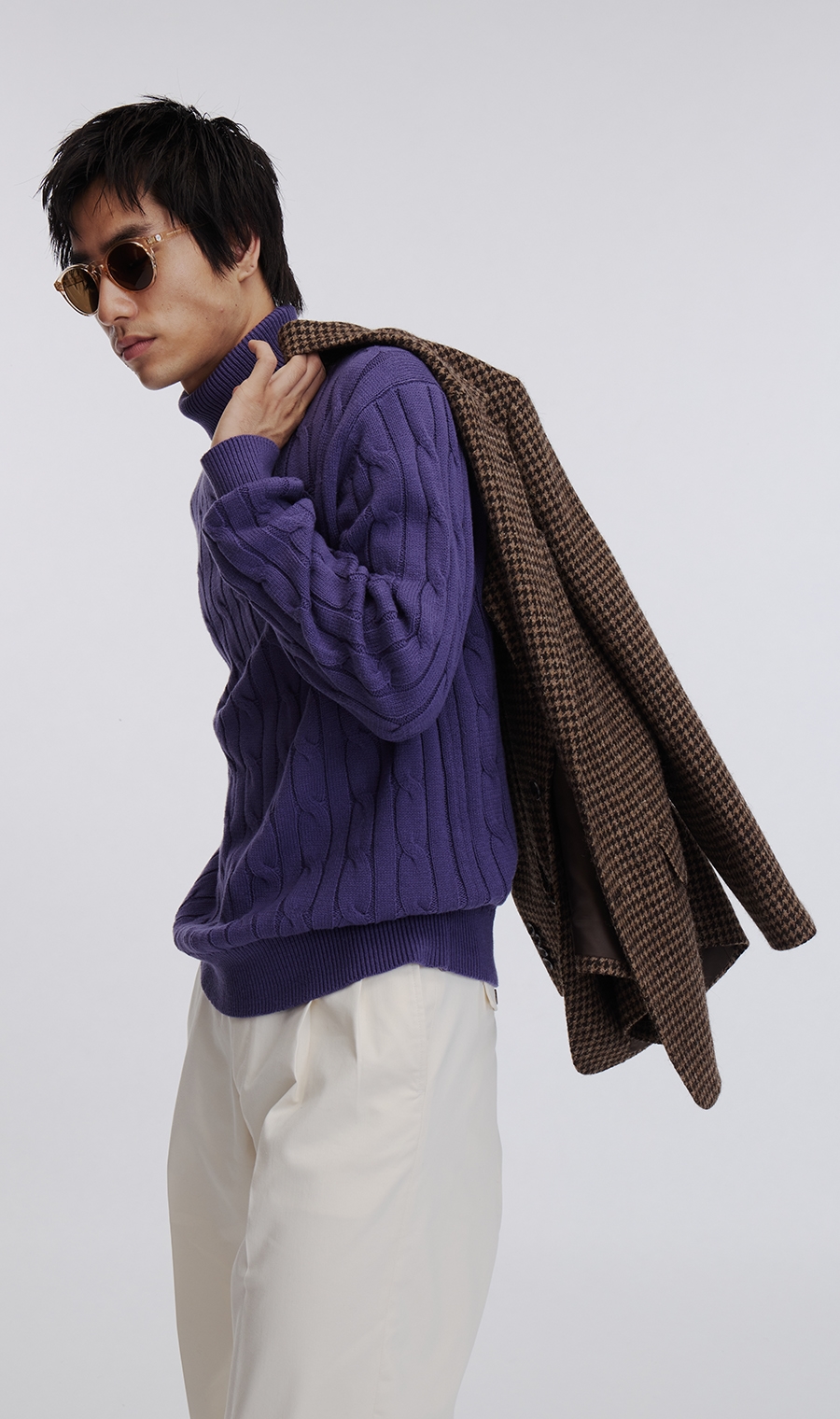 ノッチドラペル2ボタンジャケット《MARING&EVANS》 ブラウン L