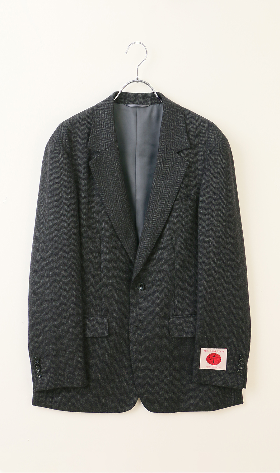 シングル2ボタンジャケット【MARING&EVANS】 チャコール S