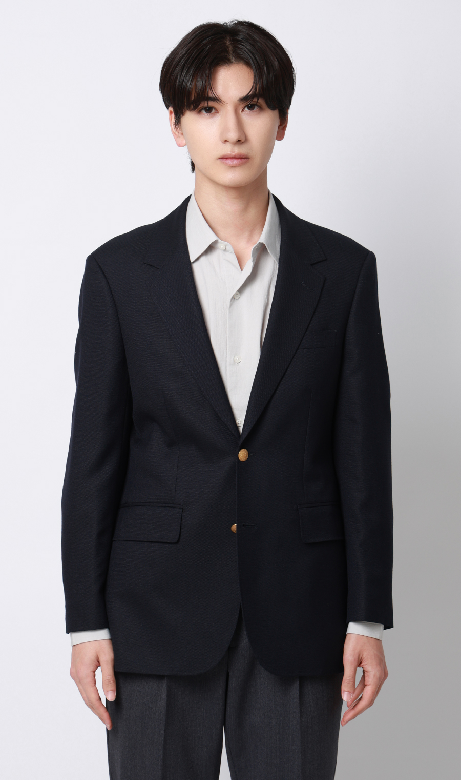 メタルボタンシングルブレザー【Super100’s】 ネイビー S