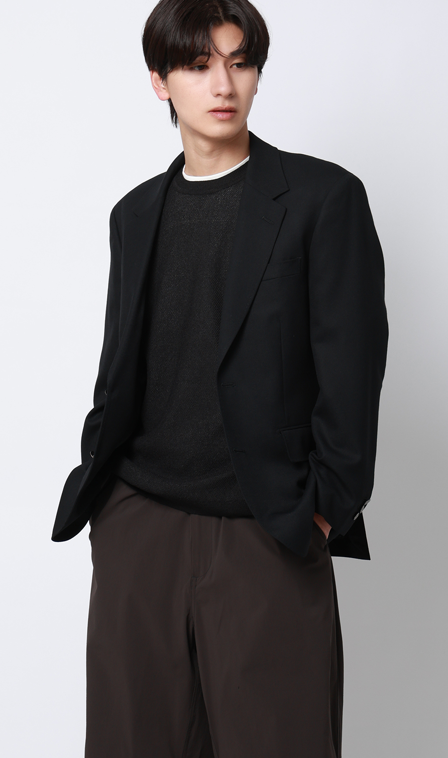 メタルボタンシングルブレザー【Super100’s】 ブラック S