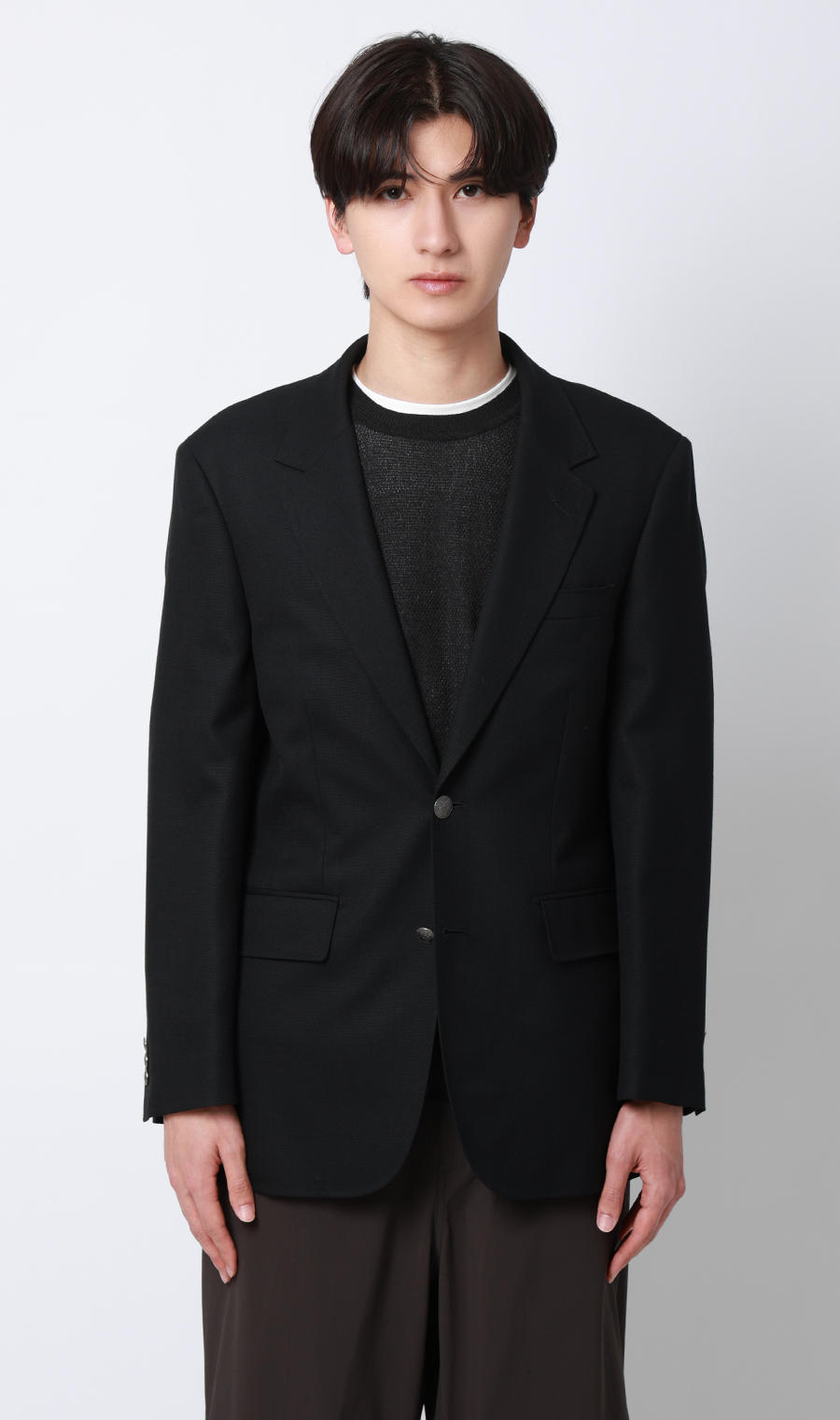 メタルボタンシングルブレザー【Super100’s】 ブラック S