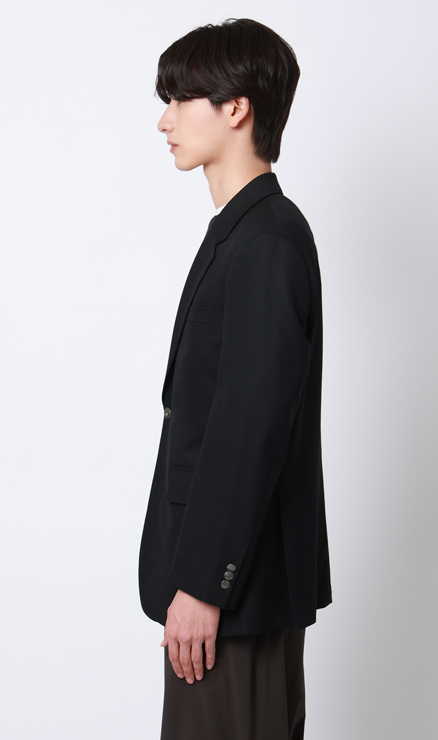 メタルボタンシングルブレザー【Super100’s】 ブラック S