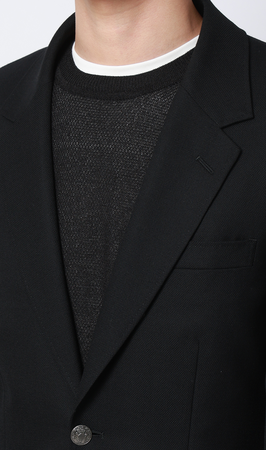 メタルボタンシングルブレザー【Super100’s】 ブラック S