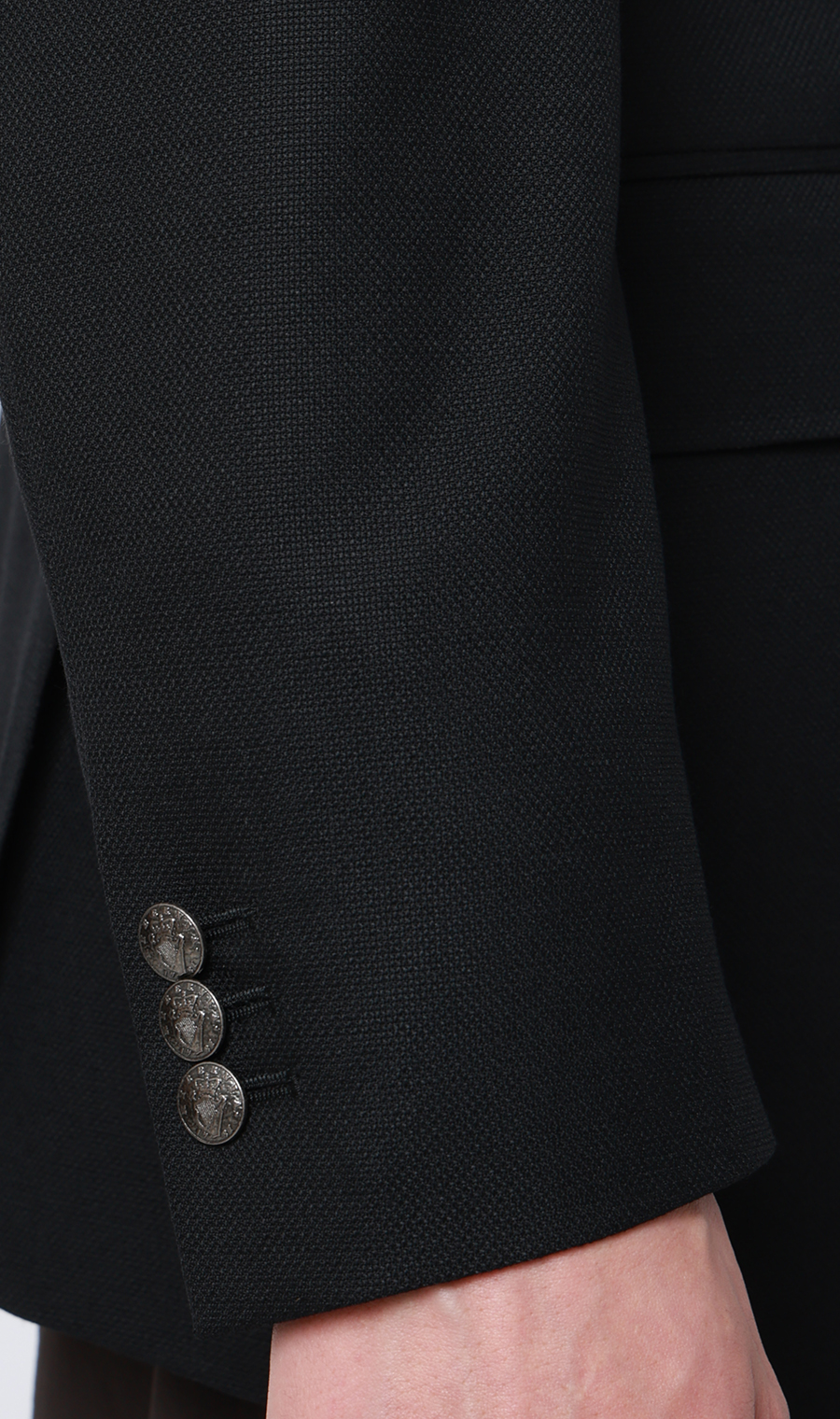 メタルボタンシングルブレザー【Super100’s】 ブラック S