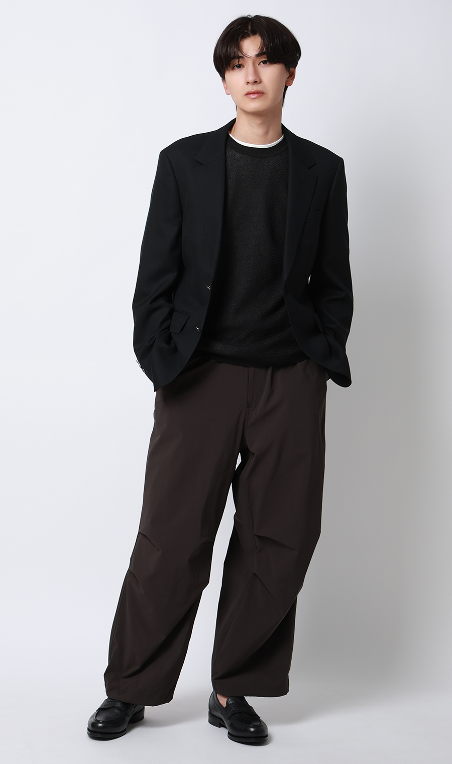 メタルボタンシングルブレザー【Super100’s】 ブラック S