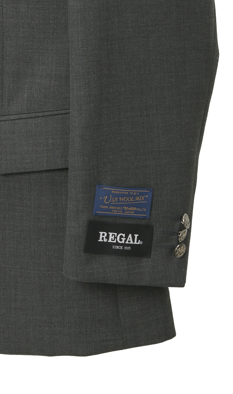 标准外套《金属钮扣》《口袋》灰色体型:A体 (标准型)，号数 (身高) :3号 (160cm)