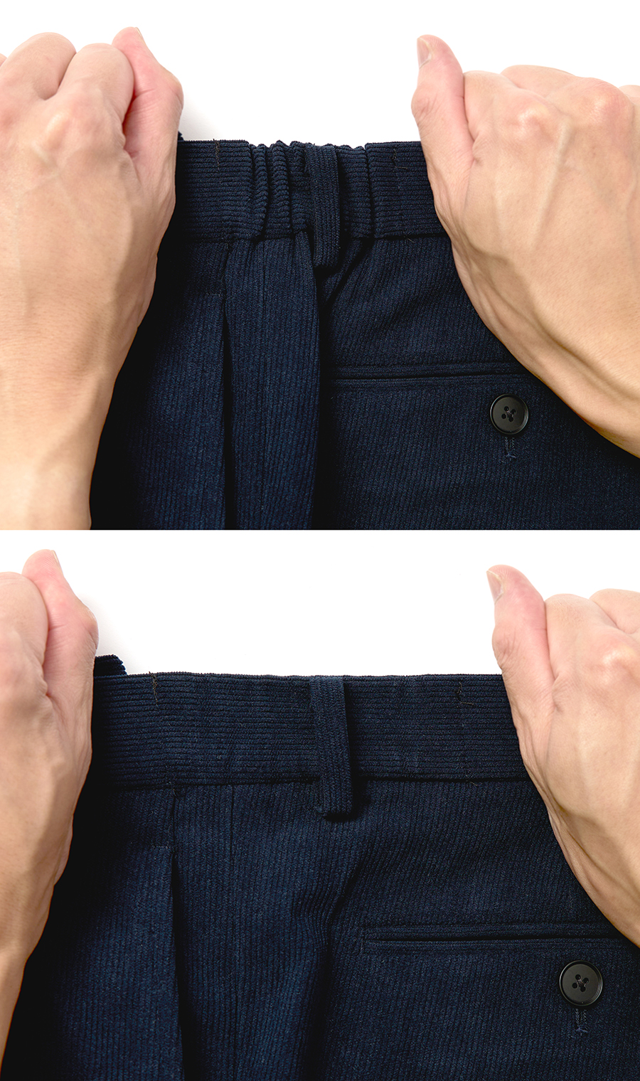スタイリッシュスラックス【コーデュロイ】【セットアップ着用可】 ネイビー S