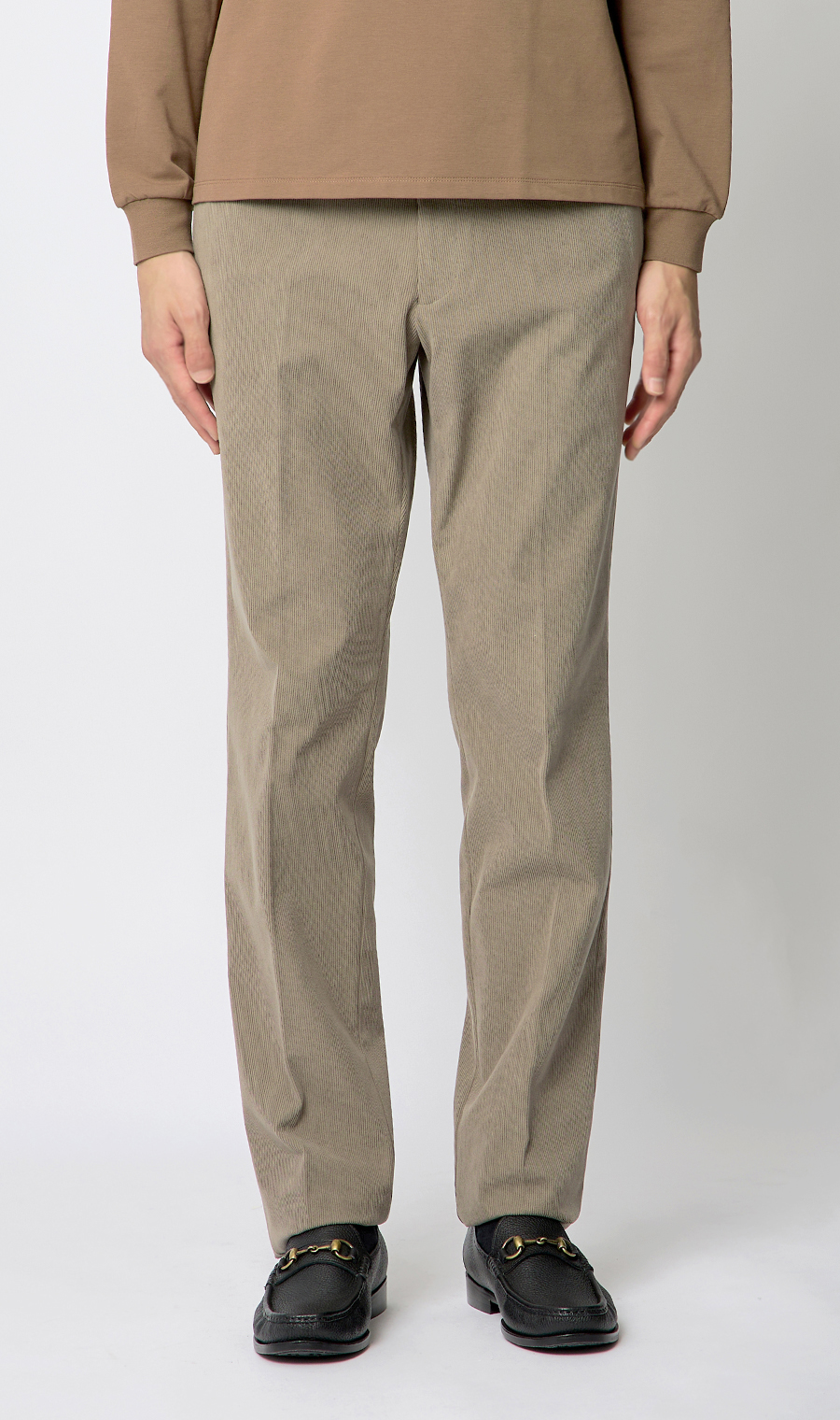 スタイリッシュスラックス【コーデュロイ】【セットアップ着用可】 ベージュ M