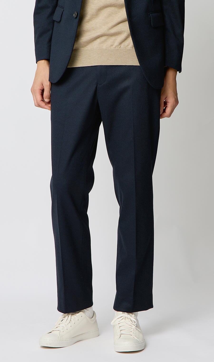 スタイリッシュスラックス【ACTIVE JERSEY】【セットアップ着用可】【裾上げ済み】 ネイビー M