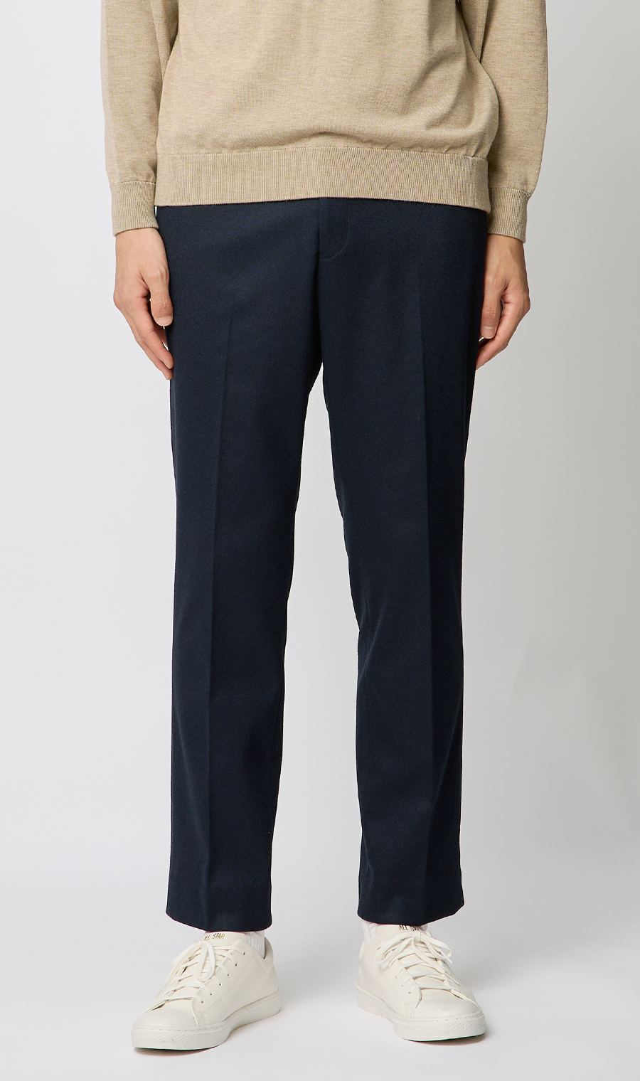 スタイリッシュスラックス【ACTIVE JERSEY】【セットアップ着用可】【裾上げ済み】 ネイビー M