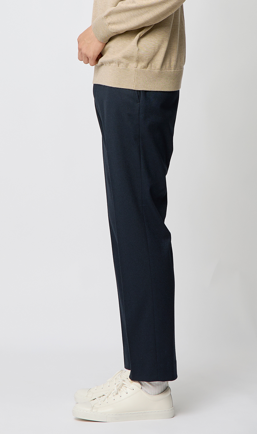 スタイリッシュスラックス【ACTIVE JERSEY】【セットアップ着用可】【裾上げ済み】 ネイビー M