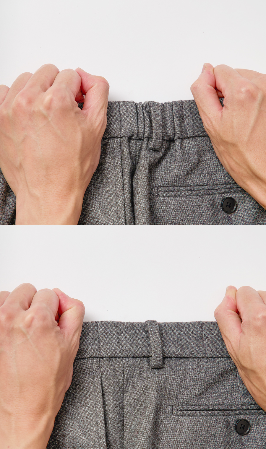 スタイリッシュスラックス【ACTIVE JERSEY】【セットアップ着用可】【裾上げ済み】 グレー M