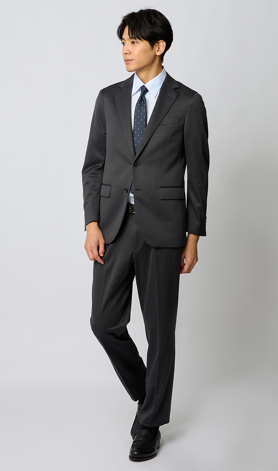 スタイリッシュスラックス【KARUISHI】【＃すごスラ】【セットアップ着用可】【裾上げ済み】 チャコール S