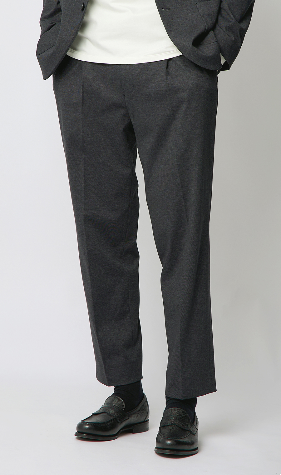 ルーズフィットスラックス【セットアップ着用可】【裾上げ済み】 チャコール S