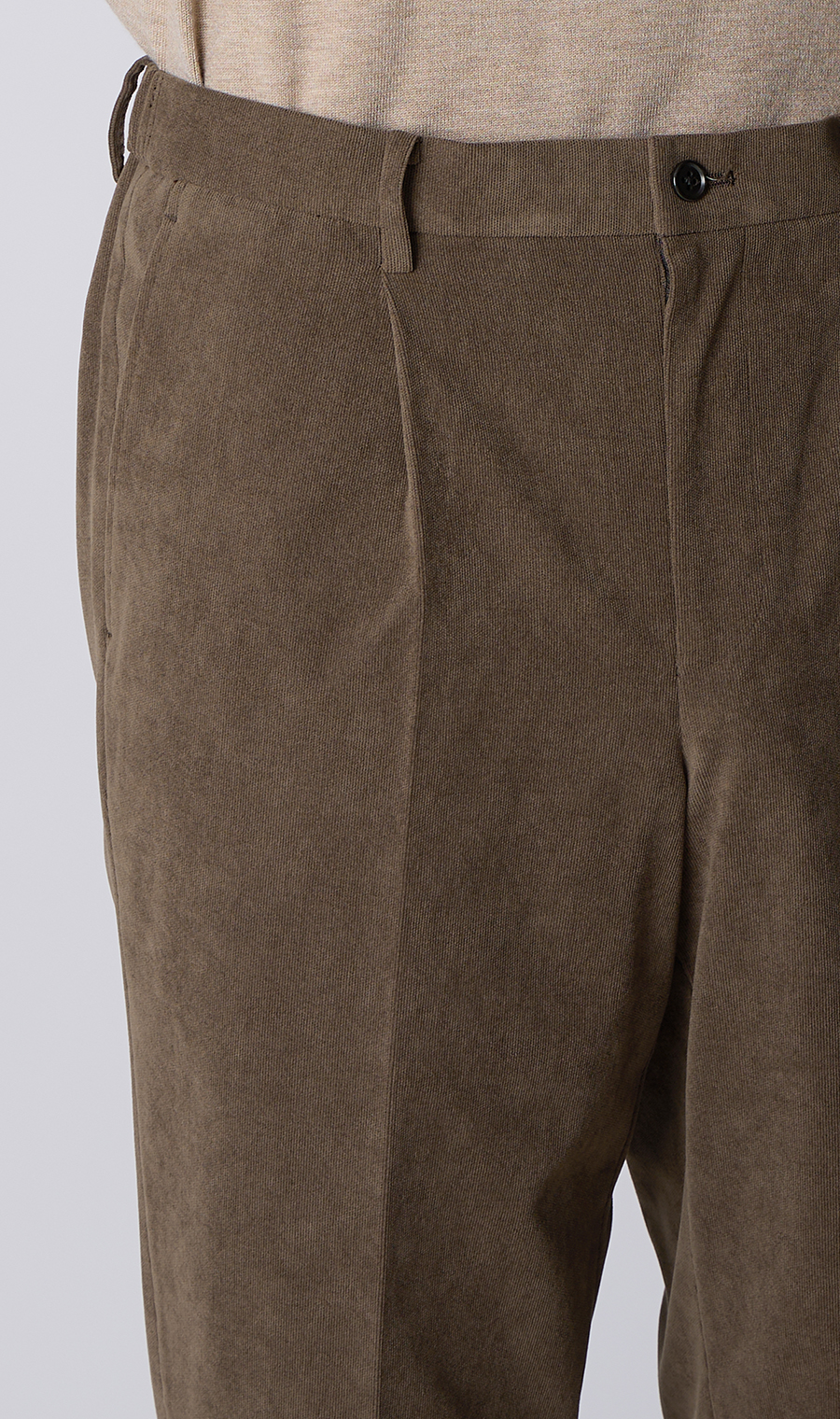 ルーズフィットスラックス【コーデュロイ】【セットアップ着用可】【裾上げ済み】 ブラウン S