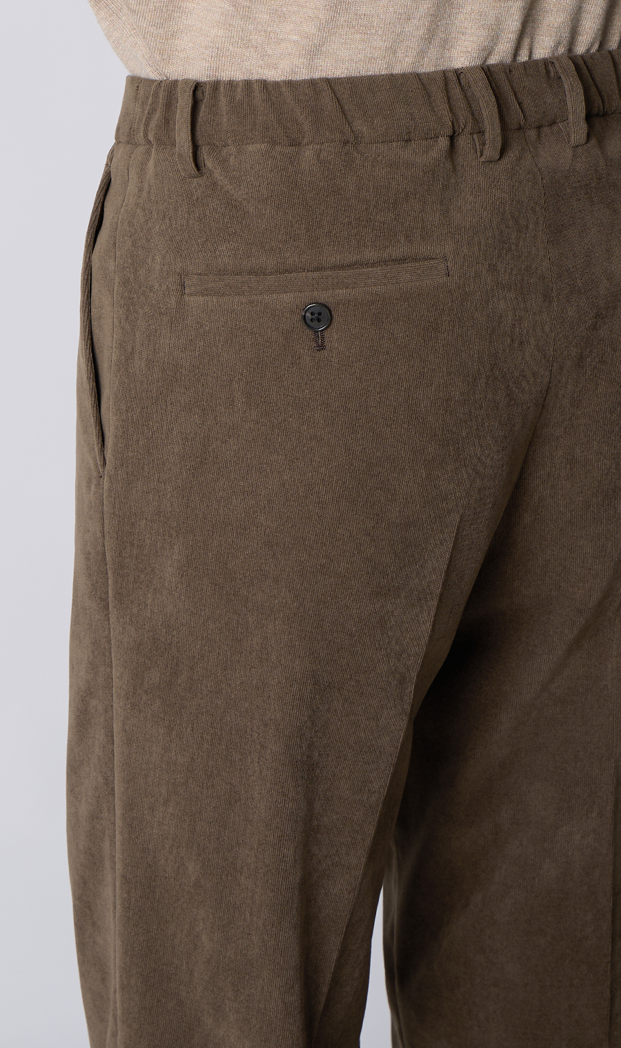 ルーズフィットスラックス【コーデュロイ】【セットアップ着用可】【裾上げ済み】 ブラウン S