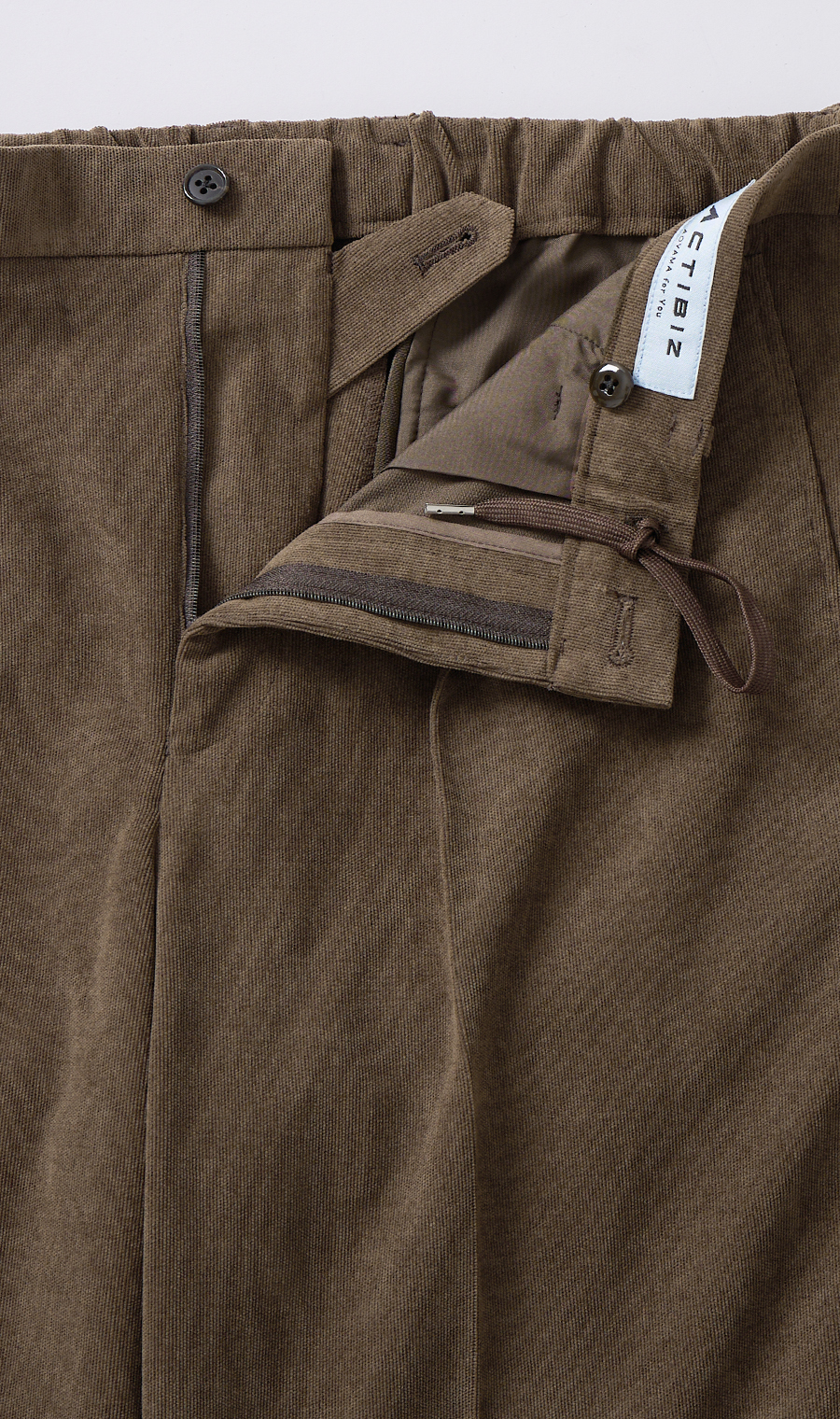 ルーズフィットスラックス【コーデュロイ】【セットアップ着用可】【裾上げ済み】 ブラウン S