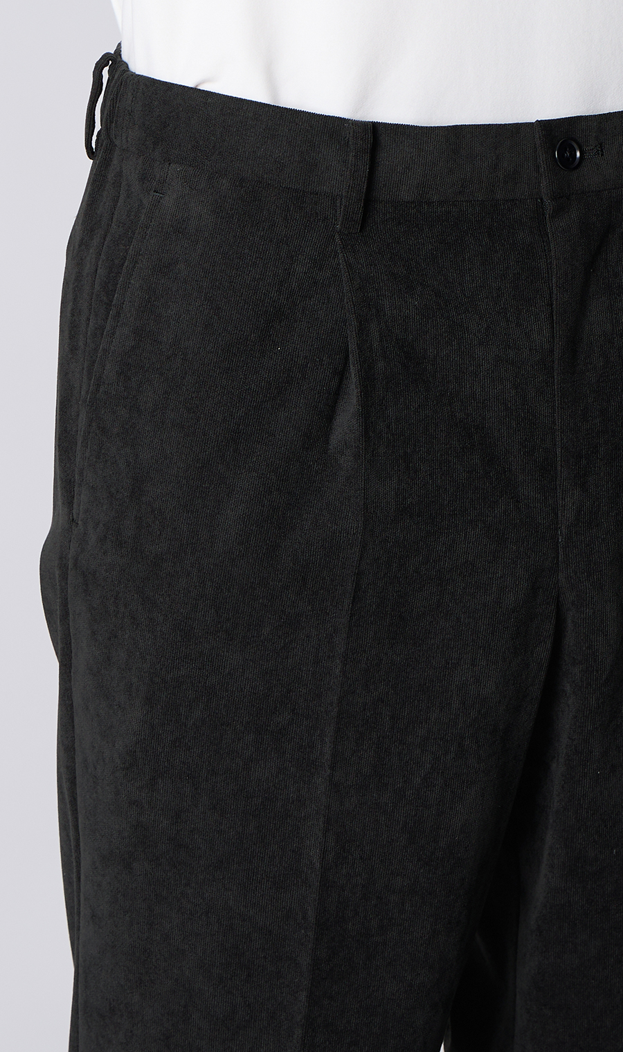 ルーズフィットスラックス【コーデュロイ】【セットアップ着用可】【裾上げ済み】 ブラック S